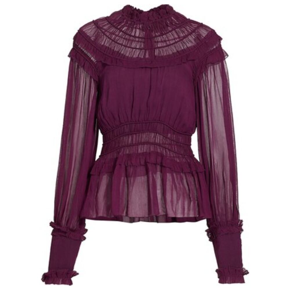 Farm Rio Chiffon Ruffled Blouse NWT - Picture 1 of 7